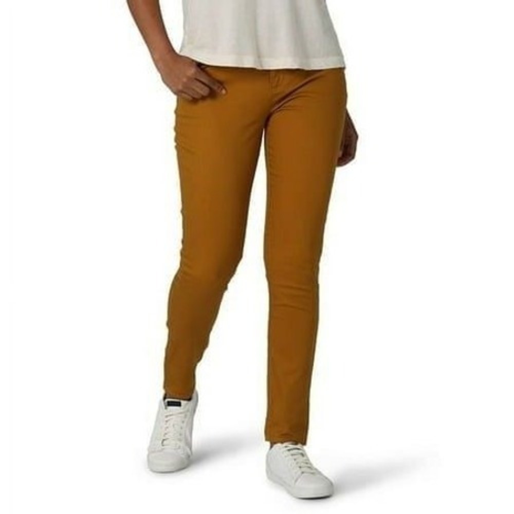 Lee Slim Fit Skinny Leg Jeans Womens 12 Short Cumin Yellow Midrise Stretch Denim
